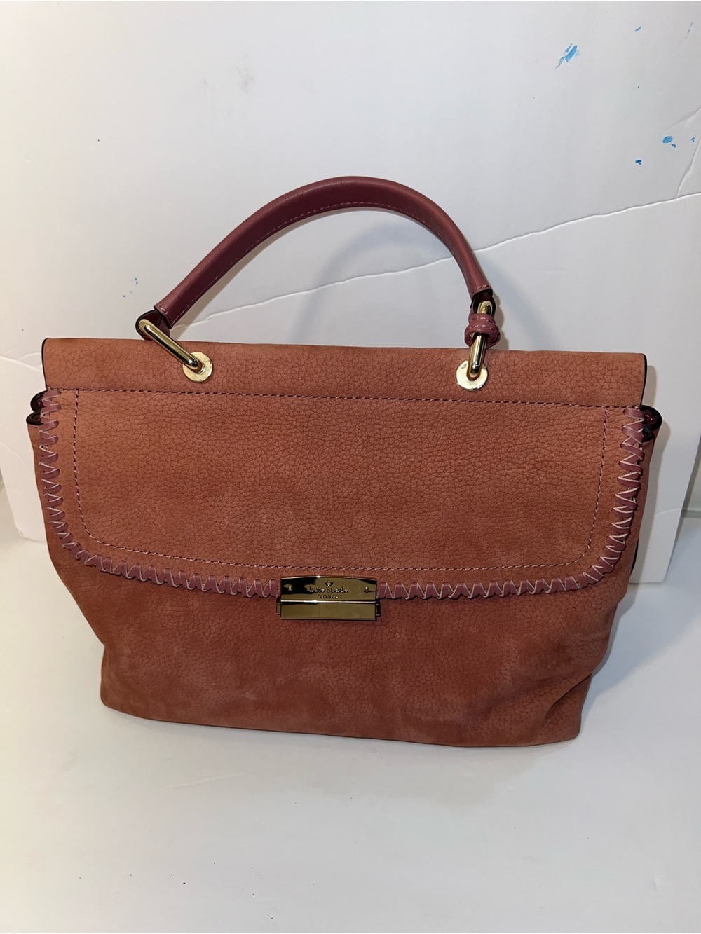 kate spade Suede Satchel in Rosewood and Blush